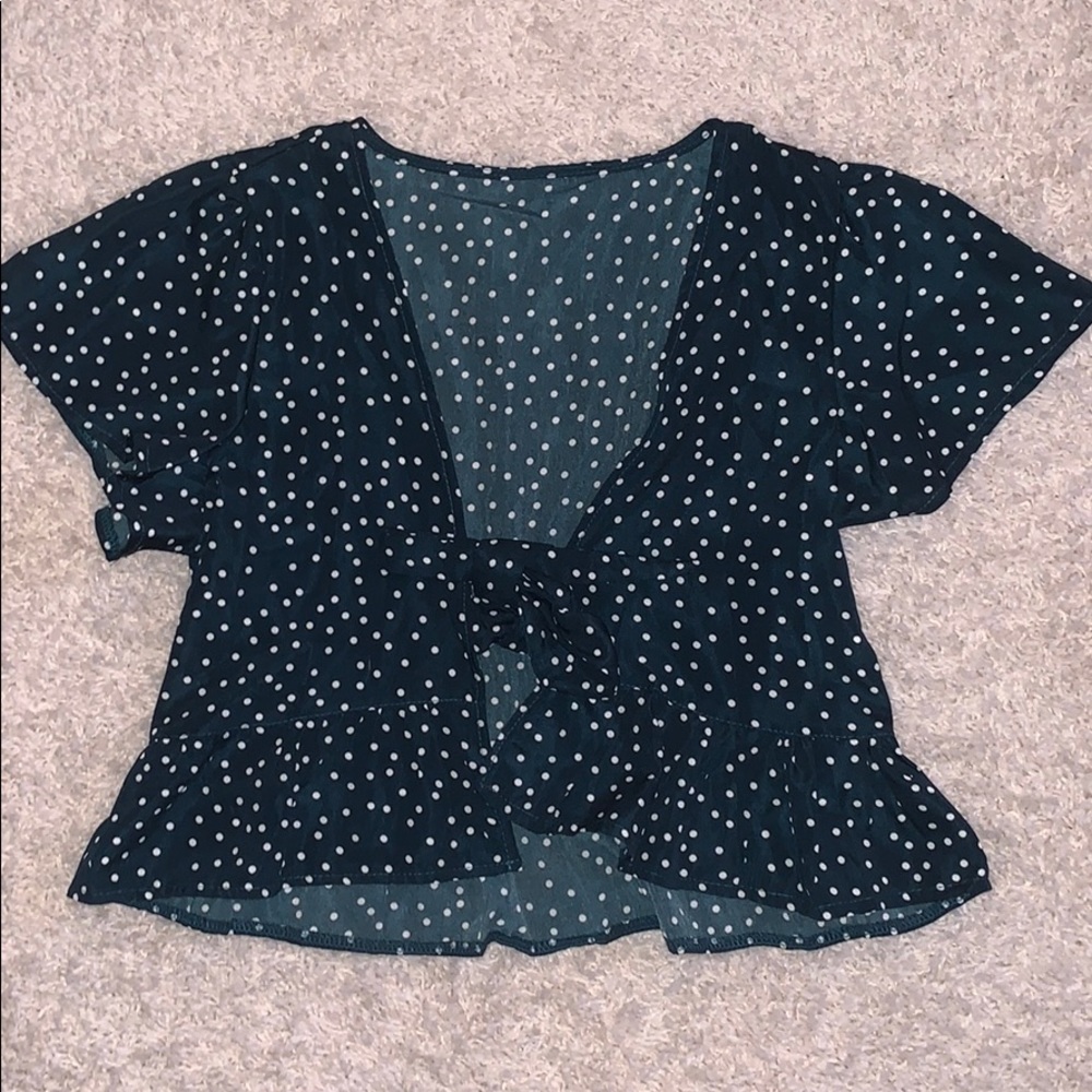 Tie-Front Cropped Shirt